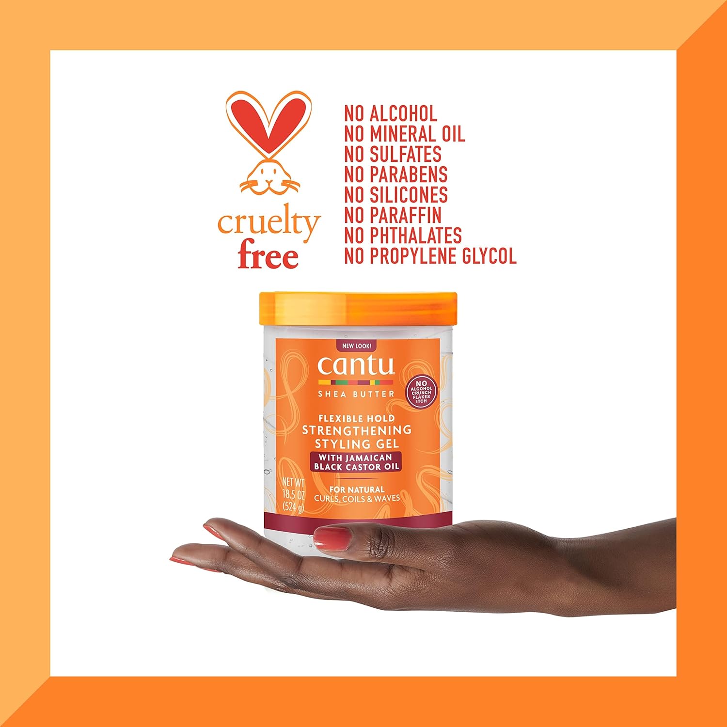 Cantu shea butter maximum hold strengthening styling gel with jamiaican black castor oil 524g