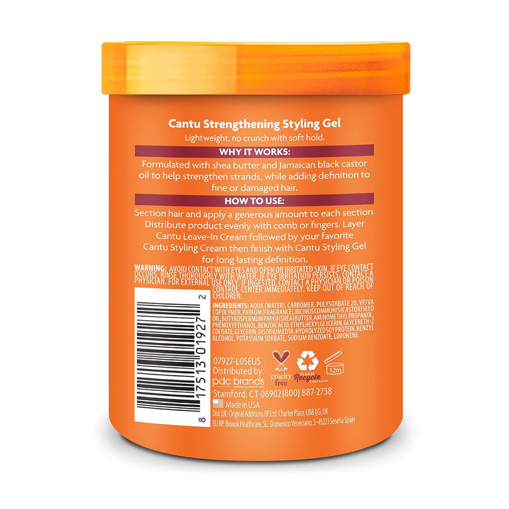 Cantu shea butter maximum hold strengthening styling gel with jamiaican black castor oil 524g