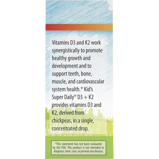 Carlson Kid's Super Daily Liquid Vitamin D3 + K2, 25 mcg 1,000 IU 10.16 ml