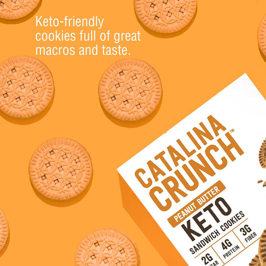 Catalina Crunch Keto Friendly Peanut Butter Sandwich Cookie Low Carb Low Sugar Vegan 193g