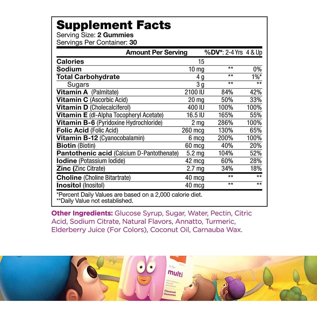 Chapter One by zahler Multivitamins Gummies For Kids with Vitamins, Minerals and Inositol 60 Flavored Gummies