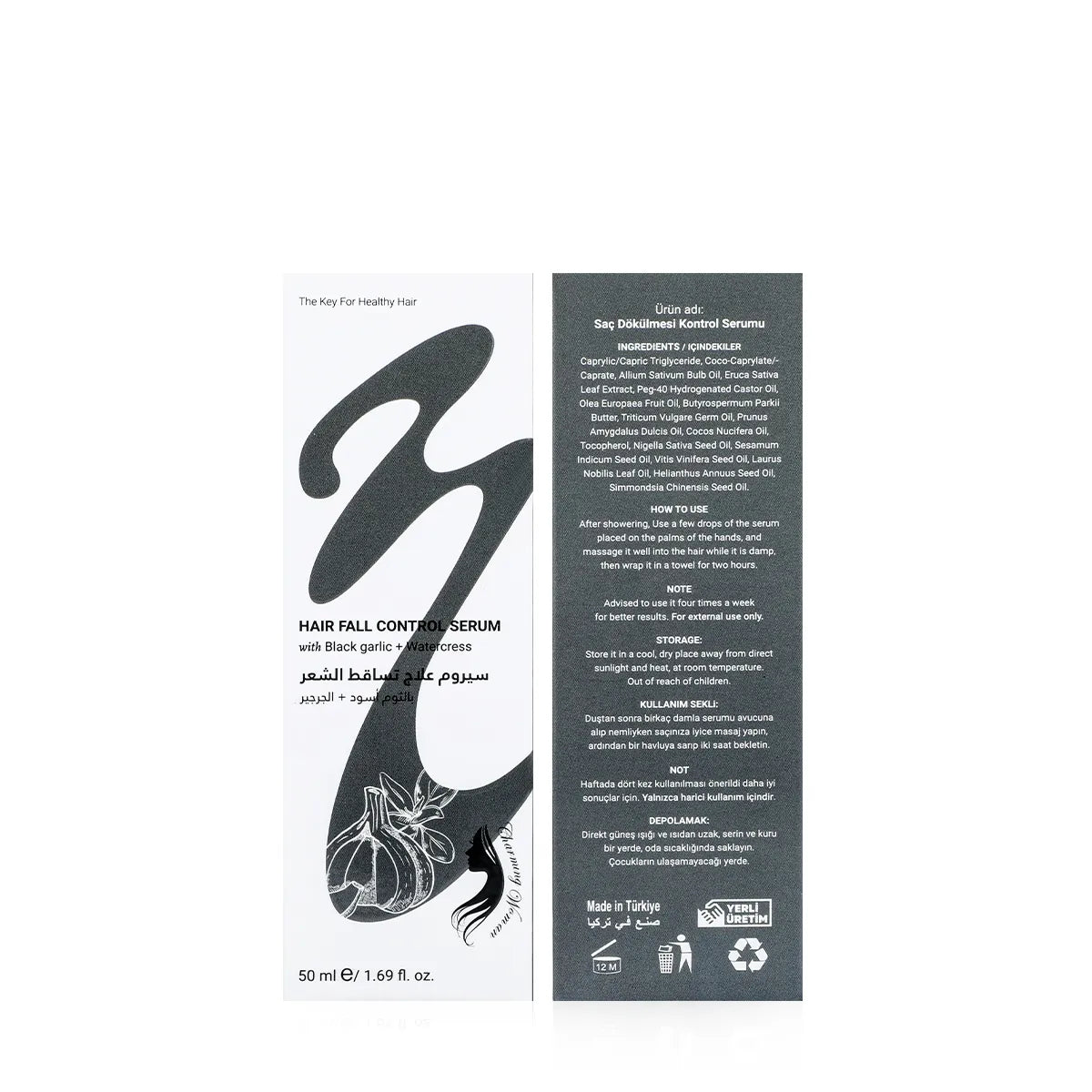 Charming Woman Hair Fall Control Serum with black garlic and watercress 50 ml