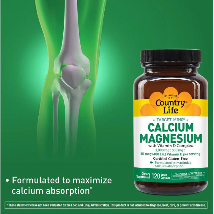 Country Life Calcium Magnesium with Vitamin D Complex 120 Caps