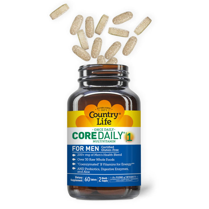 Country Life Core Daily-1 Daily Multivitamin For Men WHOLE FOODS BLEND 60 Tablets