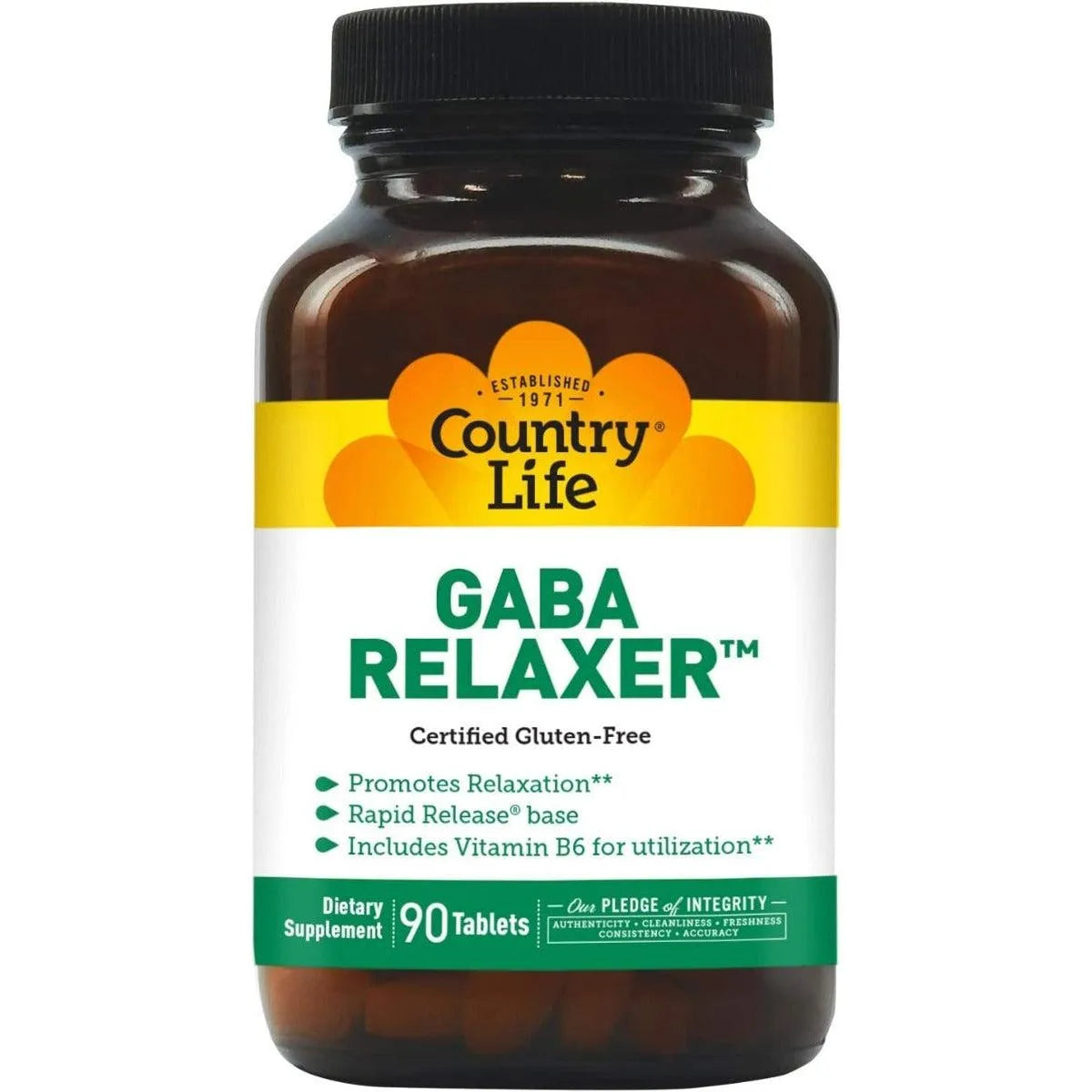 Country Life GABA Relaxer with Glycine and Taurine 90 Vegan Tablets