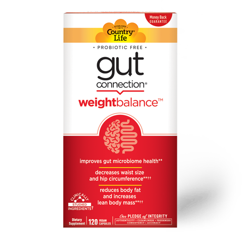 Country Life Gut Connection® Weight Balance Prebiotic Supplement Vegan and Gluten Free 120 Capsules