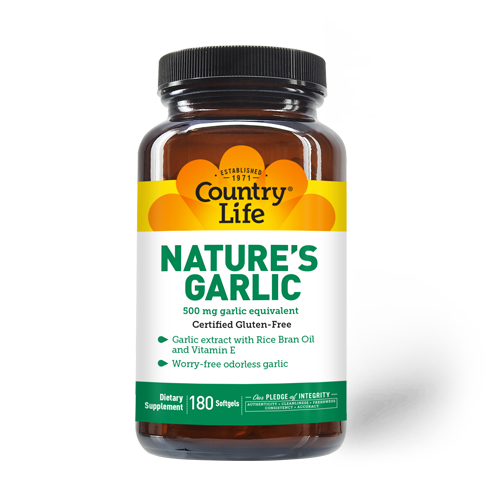 Country Life Nature's Garlic Odorless 500mg 180 Softgels