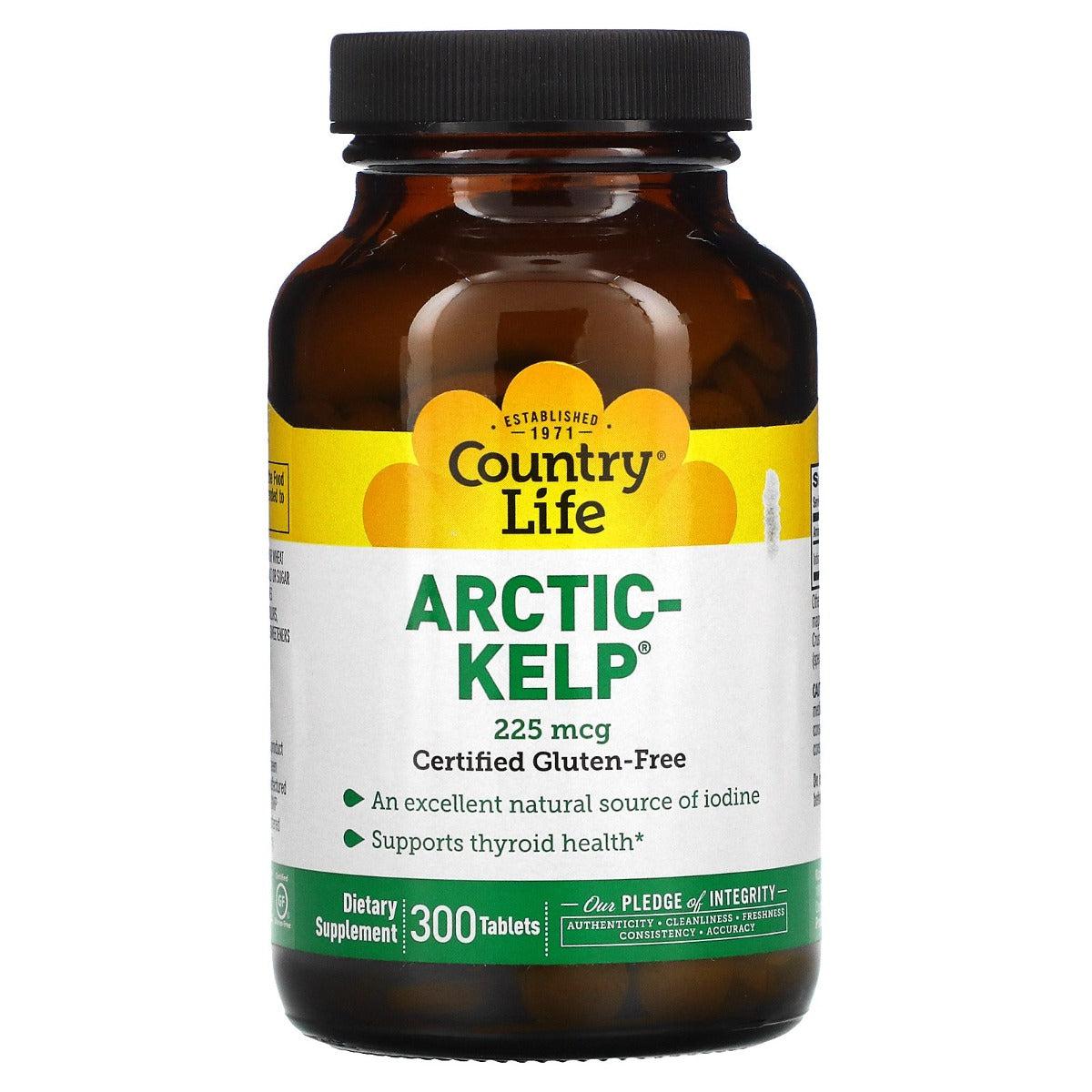 Country Life Norwegian Arctic Kelp 225mg Iodine 300 Tablets