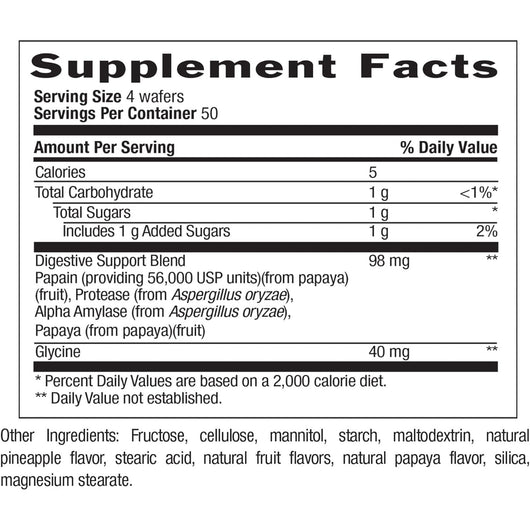 Country Life, Papaya Digestive Enzymes Support, Daily Enzymes to Promote Digestive Health and Nutrient Absorption, 200 Chewable Wafers