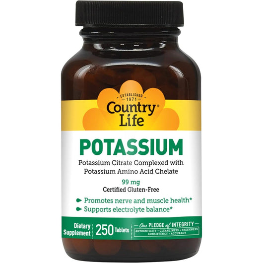 Country Life Potassium 99 Mg, 250 Tablets