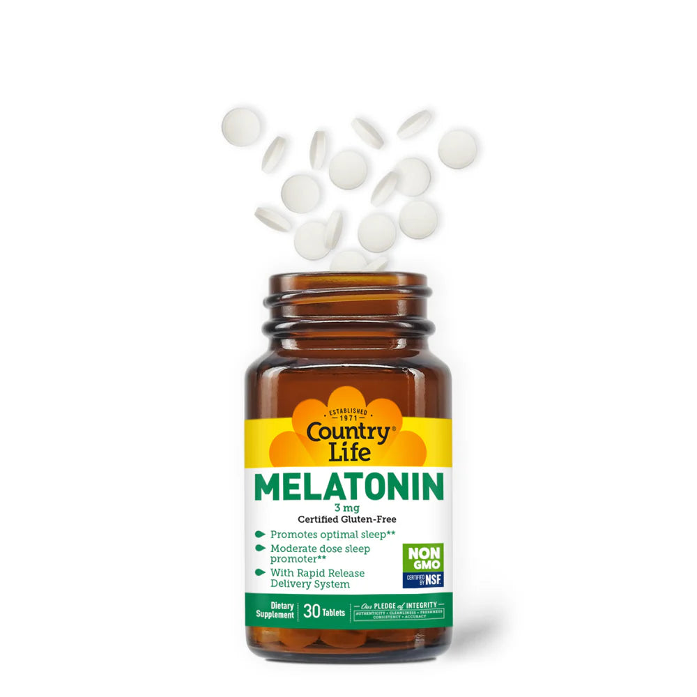Country Life Rapid Release Melatonin 3 mg Gluten Free 90 Tablets