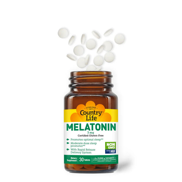 Country Life Rapid Release Melatonin 3 mg Gluten Free 90 Tablets