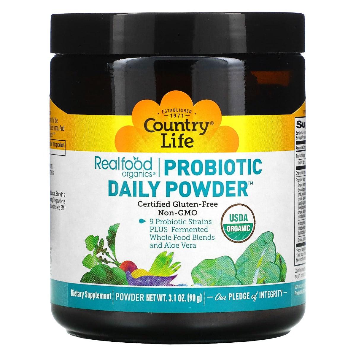 Country Life Realfood Organic Probiotic Daily Powder Gluten Free Non-GMO 90g