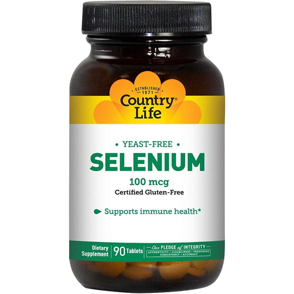 Country Life Selenium 100mcg Yeast Free Gluten Free Dairy Free 90 Tablets
