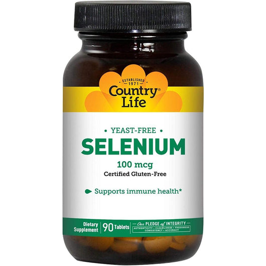 Country Life Selenium 100mcg Yeast Free Gluten Free Dairy Free 90 Tablets