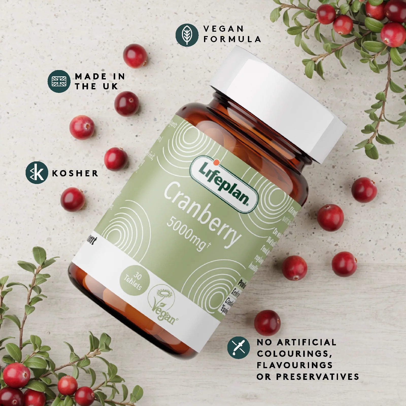 LifePlan Cranberry Extract 5000mg 30 Tablets Vegan
