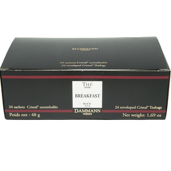 DAMMANN FRERES The Noir BREAKFAST Black Tea 24 enovoleped crystal Teabags 48g