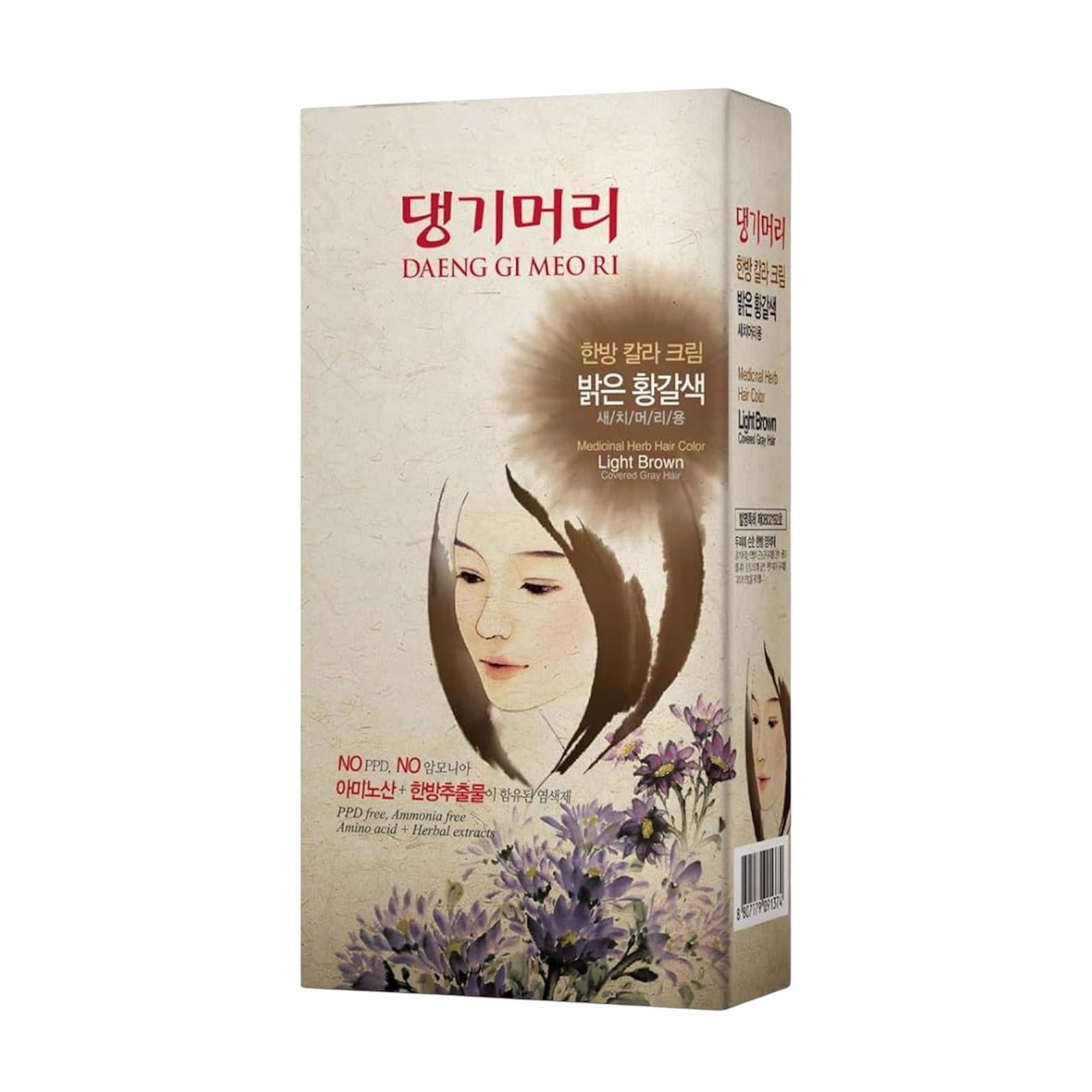 Daeng Gi Meo Ri Korean Herbal Hair Dye Color Cream – Light Brown