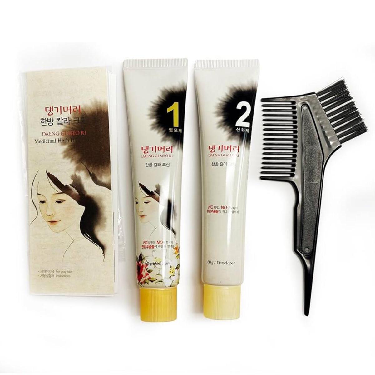 Daeng Gi Meo Ri Korean Herbal Hair Dye Color Cream – Natural Brown