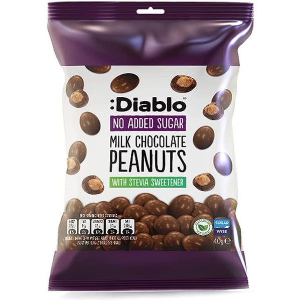 Diablo No Added Sugar Milk Chocolate Peanuts with Stevia 40g