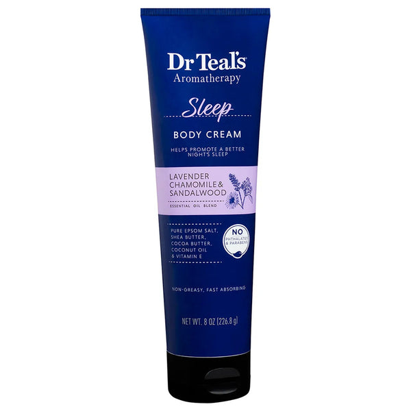 Dr Teal's Aromatherapy Sleep Body Cream LAVENDER CHAMOMILE SANDALWOOD Essential Oil Blend 226.8g