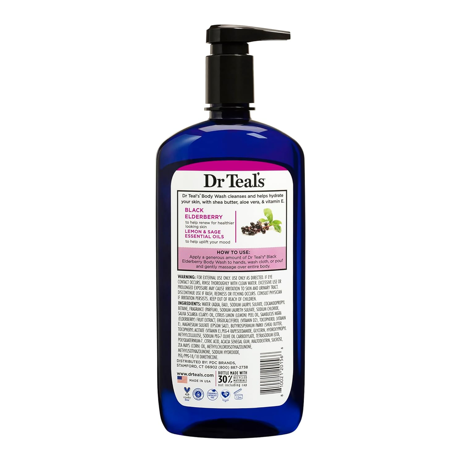 Dr Teal's Body Wash With Pure Epsom Salt plus Black Elderberry and Vitamin D and Essential Oils 710 ml