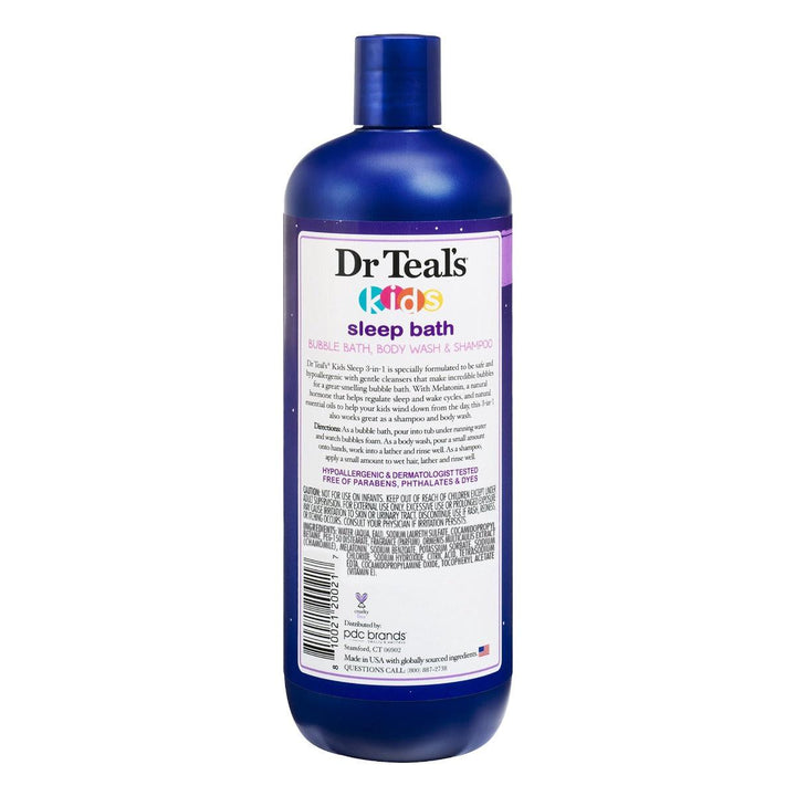 Dr Teal`s Kids 3-in-1 Bubble Bath, Body Wash & Shampoo Sleep Bath With Melatonin 591ml