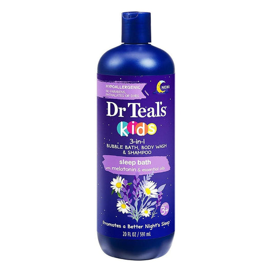 Dr Teal`s Kids 3-in-1 Bubble Bath, Body Wash & Shampoo Sleep Bath With Melatonin 591ml