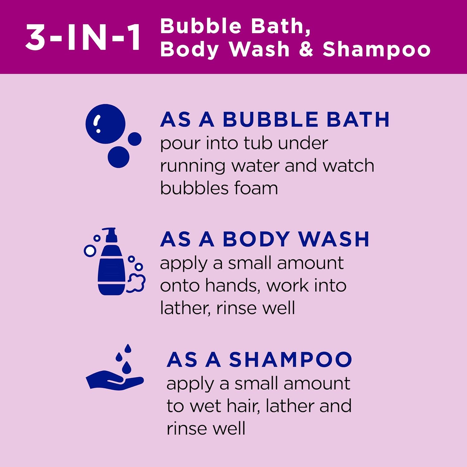 Dr Teal's Kids 3-in-1 Elderberry Bath: Bubble Bath, Body Wash & Shampoo 591ml