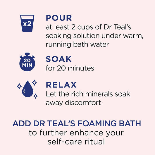 Dr Teal's Pink Himalayan Mineral Salt Soak with Pure Epsom Salt, Restore & Replenish 1.36 KG