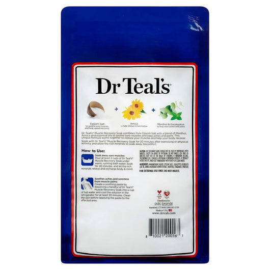 Dr Teal's Pure Epsom Salt Muscle Recovery Soak Whole Body Relief 1.133 kg