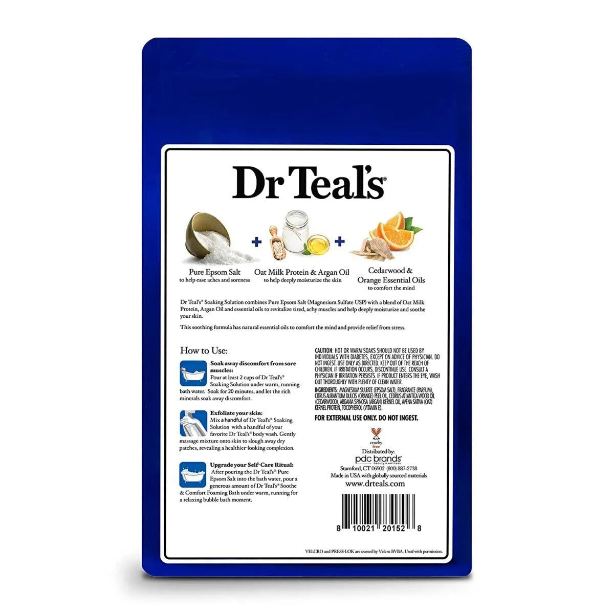 Dr Teal's Pure Epsom Salt Soak Soothe & Comfort with Oat Milk & Argan Oil 1.36kg