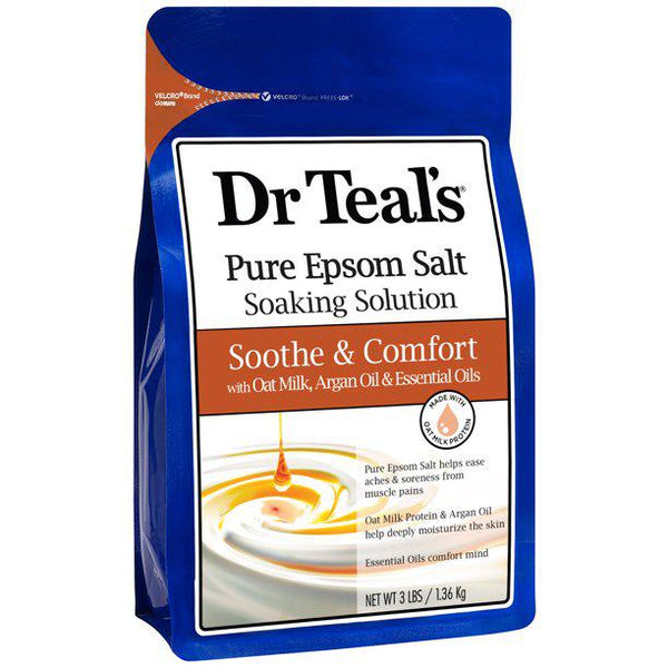 Dr Teal's Pure Epsom Salt Soak Soothe & Comfort with Oat Milk & Argan Oil 1.36kg