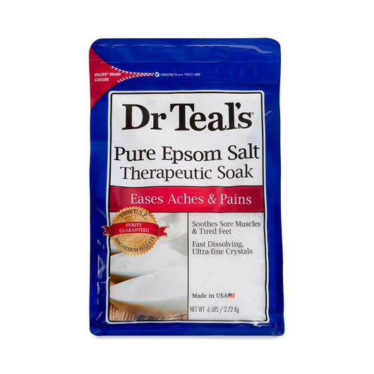 Dr Teal's Pure Epsom Salt Therapeutic Soak Eases Aches & Pains Fragrance Free 2.72 kg