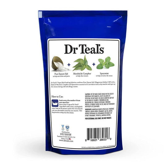 Dr Teal's Pure Epsom Salt Vapor Bath With Menthol, Camphor & Essential Oils 907g