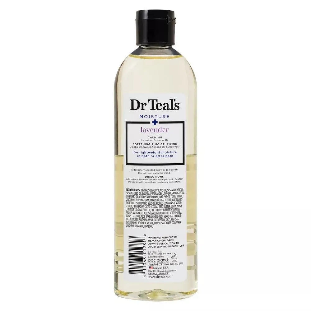Dr Teal's Soothing Lavender Moisturizing Bath & Body Oil with Jojoba Oil, Sweet Almond Oil and Aloe Vera 260ml