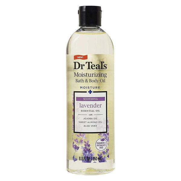 Dr Teal's Soothing Lavender Moisturizing Bath & Body Oil with Jojoba Oil, Sweet Almond Oil and Aloe Vera 260ml
