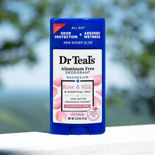 Dr. Teal's Aluminum Free Deodorant Rose & Milk & Essential Oils with Shea Butter 75g