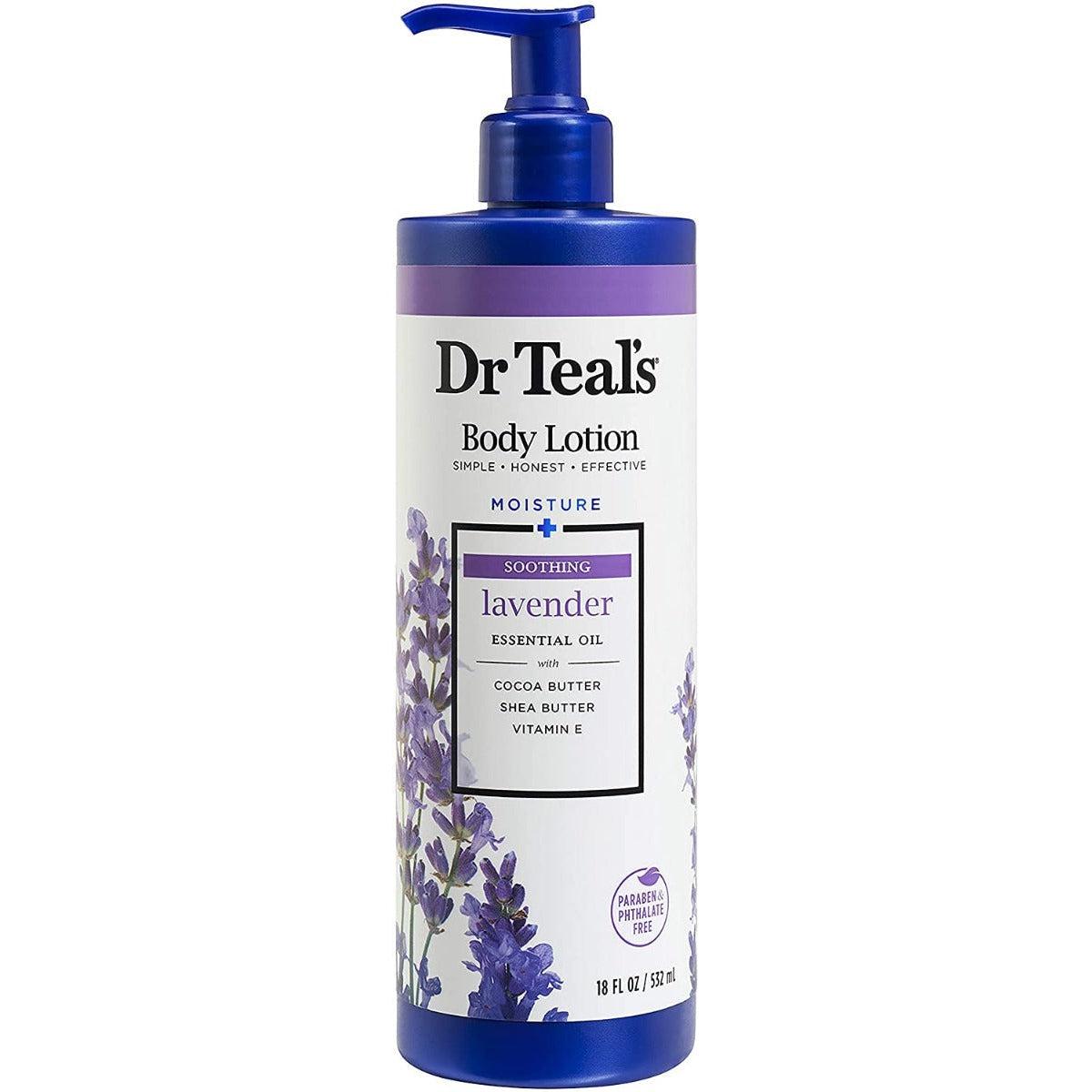 Dr. Teal's Body Lotion Soothing Lavender Essential Oil with Shea Butter & Vitamin E 532ml