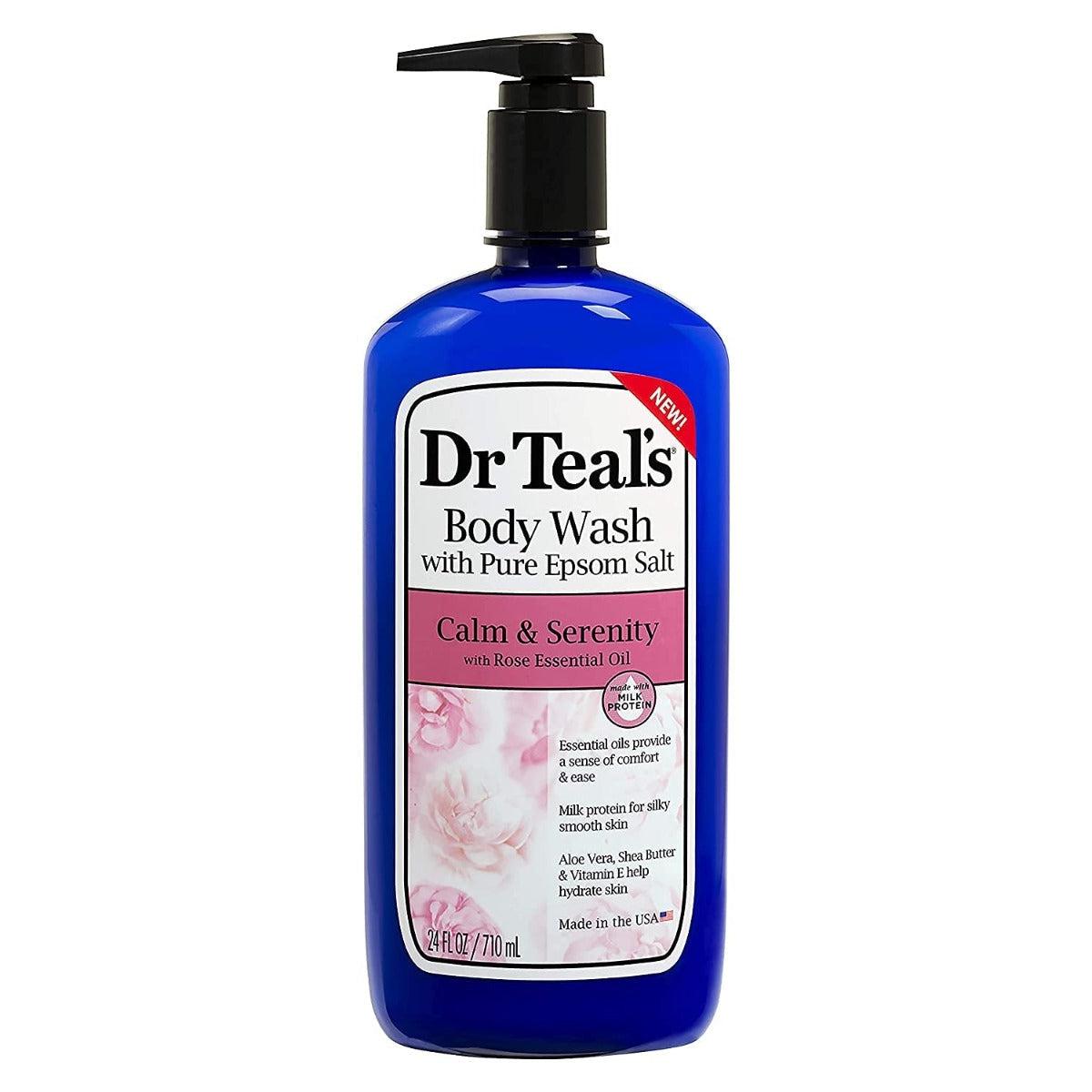Dr. Teal's Body Wash With Pure Epsom Salt Calm & Serenity With Rose Essential Oil 710ml