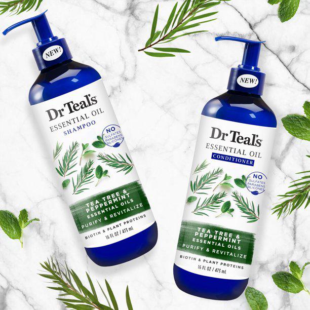 Dr. Teal's Conditioner Tea Tree & Peppermint Essential Oil No Sulfates No Parabens No Silicon 473ml