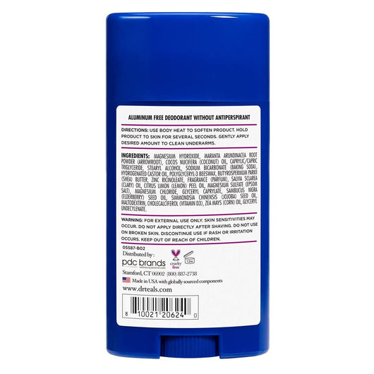 Dr. Teal's Deodorant Elderberry And Vitamin-D Aluminum-Free 75g