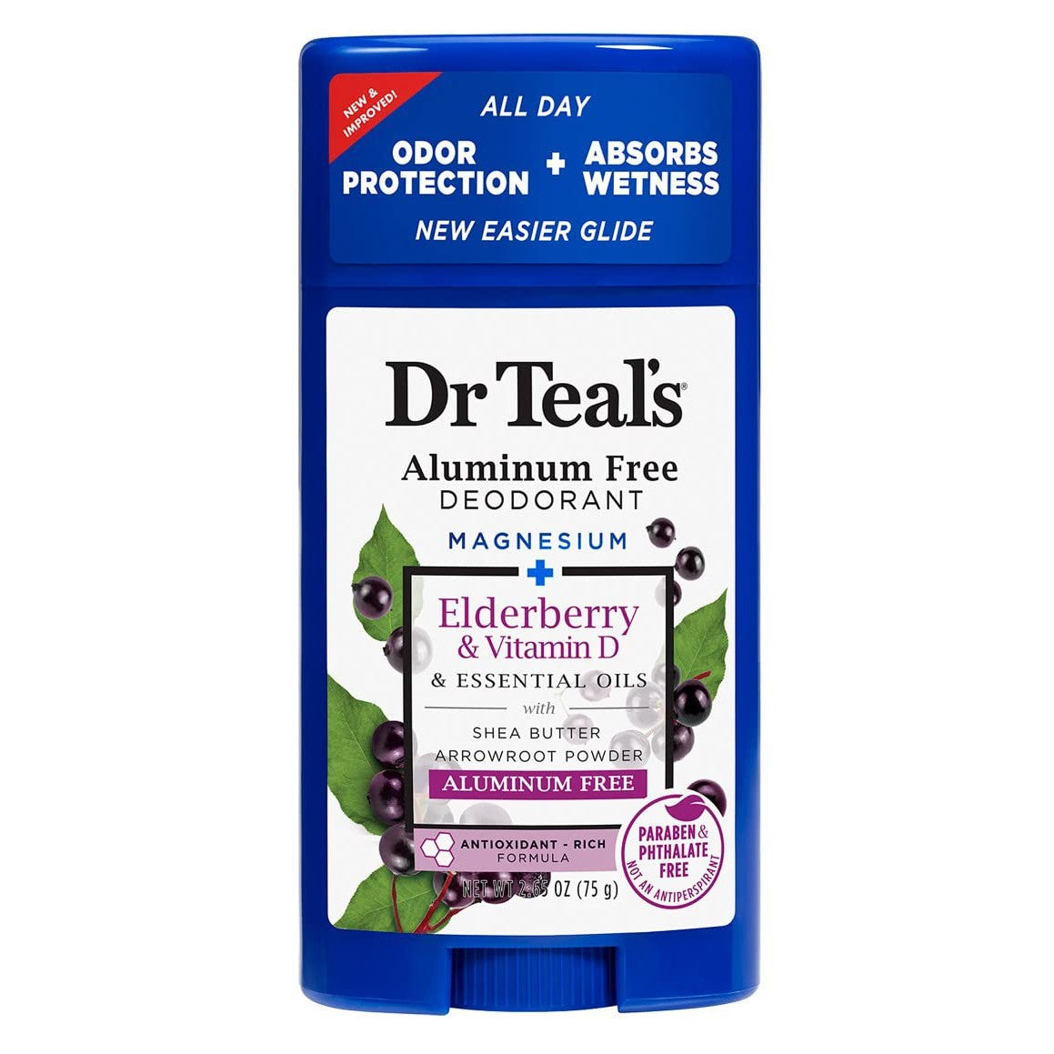 Dr. Teal's Deodorant Elderberry And Vitamin-D Aluminum-Free 75g