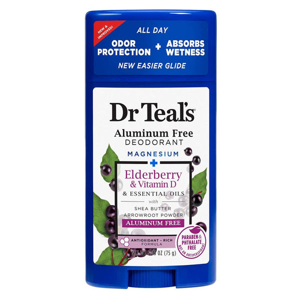 Dr. Teal's Deodorant Elderberry And Vitamin-D Aluminum-Free 75g