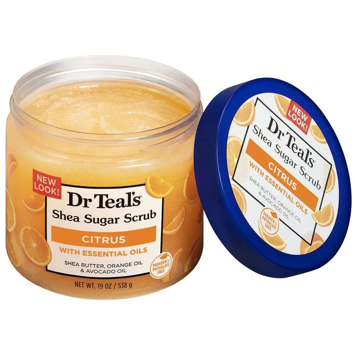 Dr. Teal's Epsom Salt Shea Sugar Scrub Citrus with Essential Oils 454g