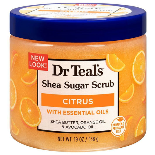 Dr. Teal's Epsom Salt Shea Sugar Scrub Citrus with Essential Oils 454g