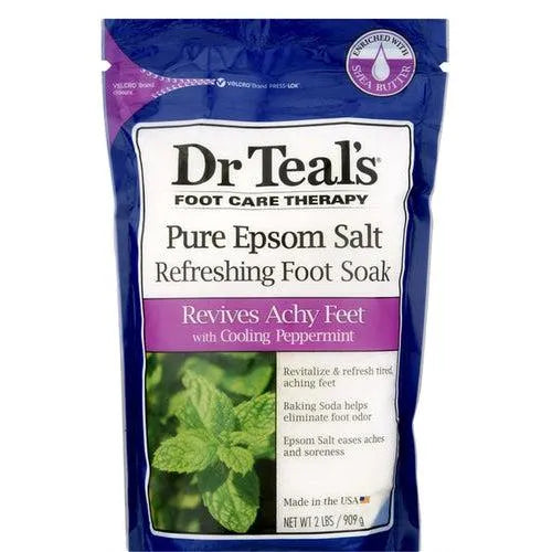 Dr. Teal's Foot Care Therapy Pure Epsom Salt Cooling Peppermint With Shea Butter 909g