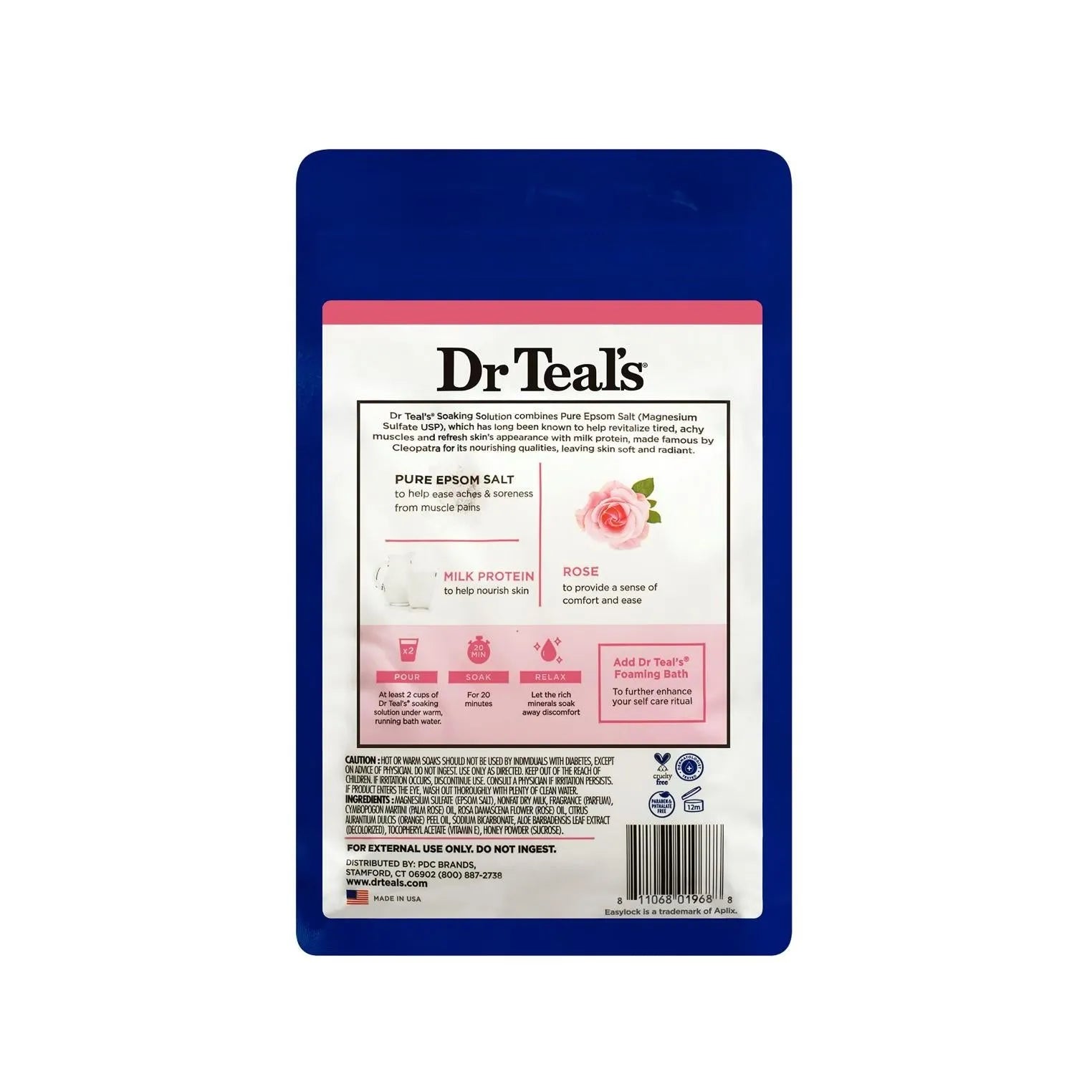 Dr. Teal's Pure Epsom Salt Calm & Serenity With Rose Essential Oil 1.36kg