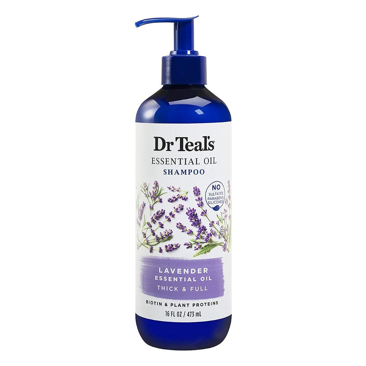 Dr. Teal's Shampoo Lavender Essential Oil Thick & Full No Sulfates No Parabens No Silicone 473ml