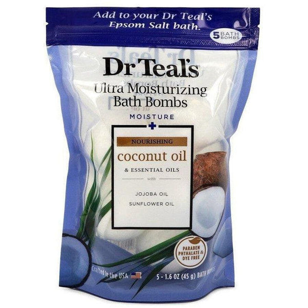 Dr. Teal's Ultra Moisturizing Bath Bomb Coconut Oil 5 Bath Bombs